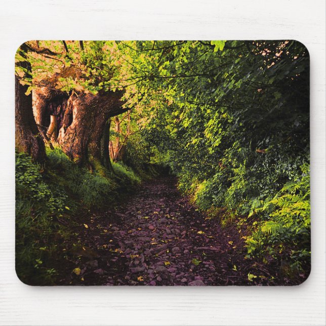 Tapis De Souris Chemin dans la Mousepad de Sombre Bois (Devant)