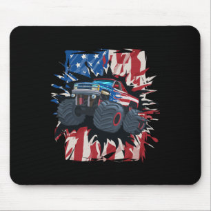 Tapis De Souris Chemise 4 juillet camion monstre garçons drapeau a