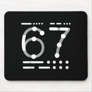 Tapis De Souris Chemise 67, Code Morse 67 Kid Meme Six Seven Graph
