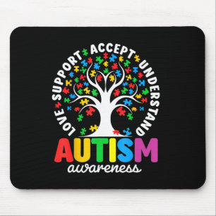 Tapis De Souris Chemise Autisme Amour Accepter Soutenir Autiste Au