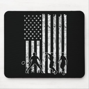 Tapis De Souris Chemise de badminton drapeau américain hommes drap