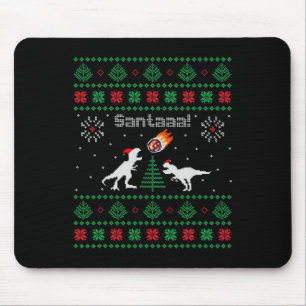 Tapis De Souris Chemise de Noël laide de dinosaure Santaaa 