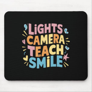 Tapis De Souris Chemise légère caméra enseigner sourire drôle reto