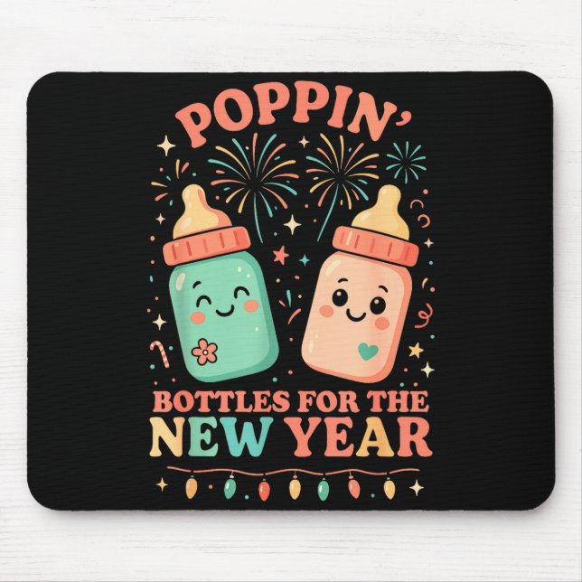 Tapis De Souris Chemise Nouvel An, Bouteilles Png d'infirmière Pou (Devant)