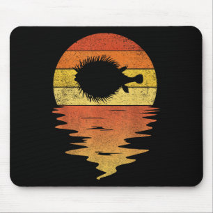 Tapis De Souris Chemise Poisson-Lune Rétro Coucher de Soleil 70s V