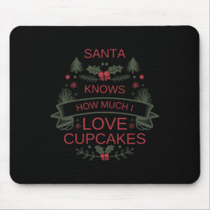 Tapis De Souris Chemise pour amateur de cupcakes de Noël pour les