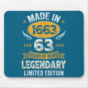 Tapis De Souris Chemise Vintage 1963 63 Ancien Anniversaire