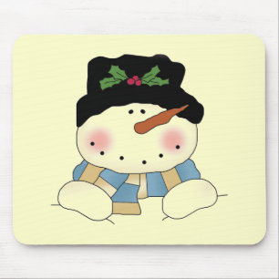 Tapis De Souris Chemises et cadeaux Snowman souriants