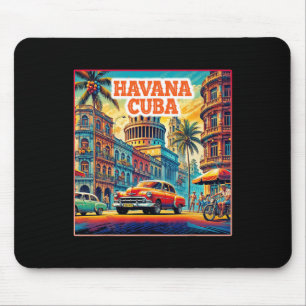 Tapis De Souris Chemises Havana Cu Voyage en Famille Touriste Vint