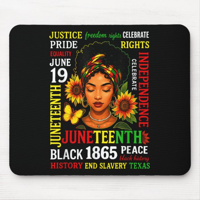 Tapis De Souris Chemises Juneteenth célébrant la liberté noire 186 (Devant)
