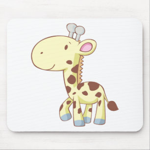 Tapis De Souris Chemises mignonnes de girafe de bébé de bande