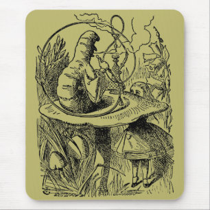 Tapis De Souris Chenille Narguilé Alice au Pays des Merveilles Vin