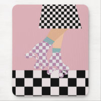 Chèques d'art moderne À damiers roulettes de patin