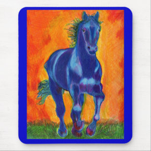 Tapis De Souris Cheval de bleu de Brillian