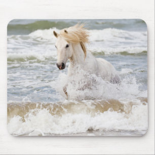 Tapis De Souris Cheval de Camargue dans le ressac