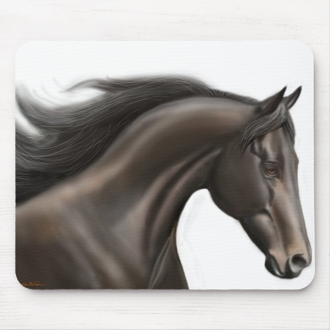Tapis De Souris Cheval de course de pur sang Mousepad (Devant)
