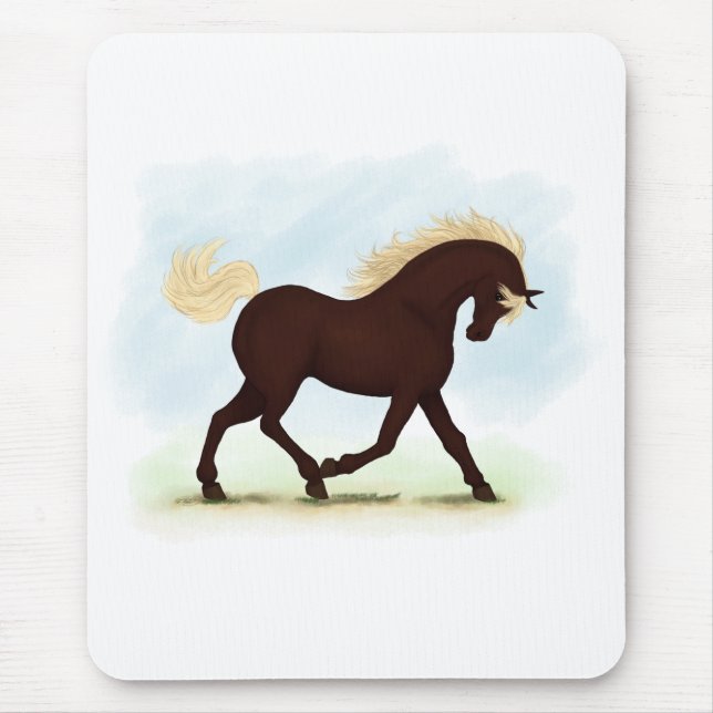 Tapis De Souris Cheval de montagne Rocky équestre (Devant)