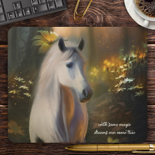 Tapis De Souris Cheval en forêt enchantée