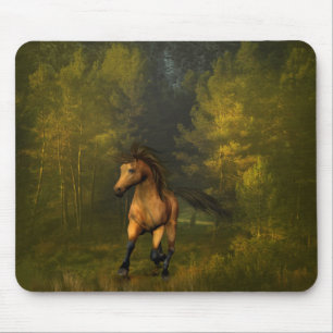 Tapis De Souris Cheval en peau de seau dans la forêt de Mousepad
