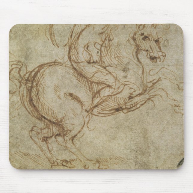Tapis De Souris Cheval et cavalier (à l'encre sur le papier) (Devant)