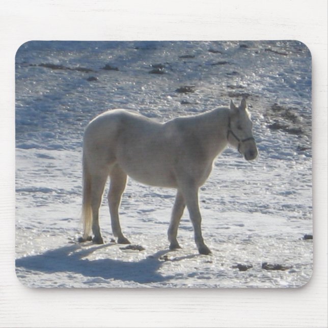Tapis De Souris Cheval gris Mousepad (Devant)