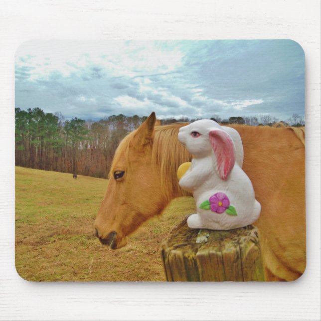 Tapis De Souris Cheval Jaune, Lapin De Printemps (Devant)