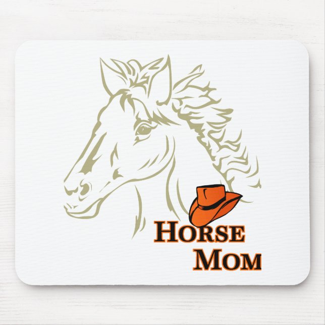 Tapis De Souris Cheval Maman Avec Pad Souris Casquette (Devant)