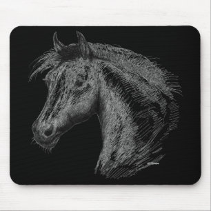 Tapis De Souris Cheval : Noir