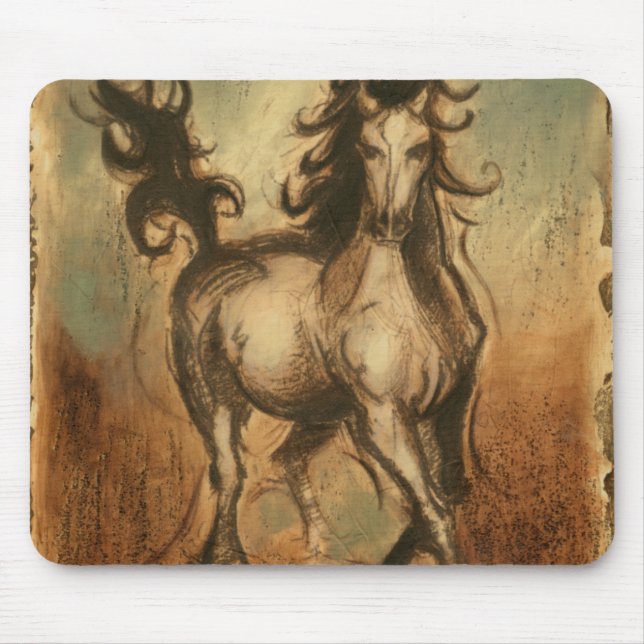 Tapis De Souris Cheval sauvage et couleurs chaudes (Devant)