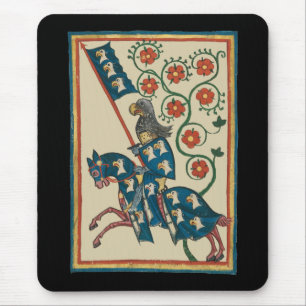 Tapis De Souris Chevalier Avec Aigle Heraldry, Médiéval Du 14ème S