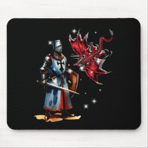 Tapis De Souris Chevalier de Conte de Fées Enfant Armure de Cheval