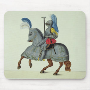 Tapis De Souris Chevalier et cheval dans l'armure, plat 'd'une
