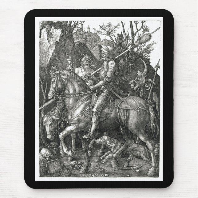 Tapis De Souris Chevalier, Mort & Diable - Albrecht Dürer c. 1513 (Devant)