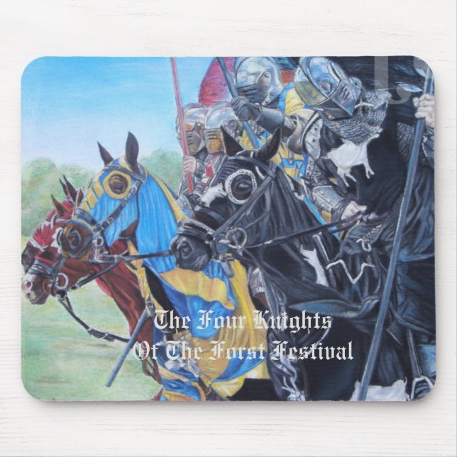 Tapis De Souris chevaliers médiévaux jouant sur l'art historique d (Devant)