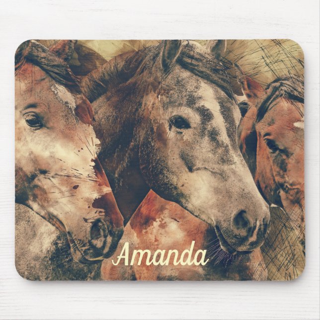 Tapis De Souris Chevaux Brown (Devant)