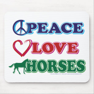Tapis De Souris Chevaux d'amour pour la paix