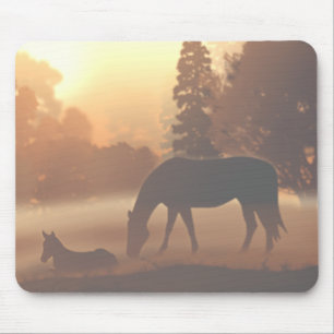 Tapis De Souris Chevaux dans la fosse matinale