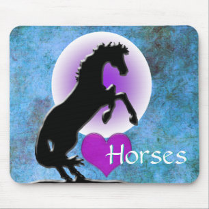 Tapis De Souris Chevaux de coeur V (bleu/vert)