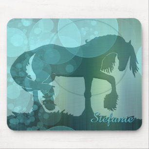 Tapis De Souris Chevaux de coeur VI (bulles turquoises)