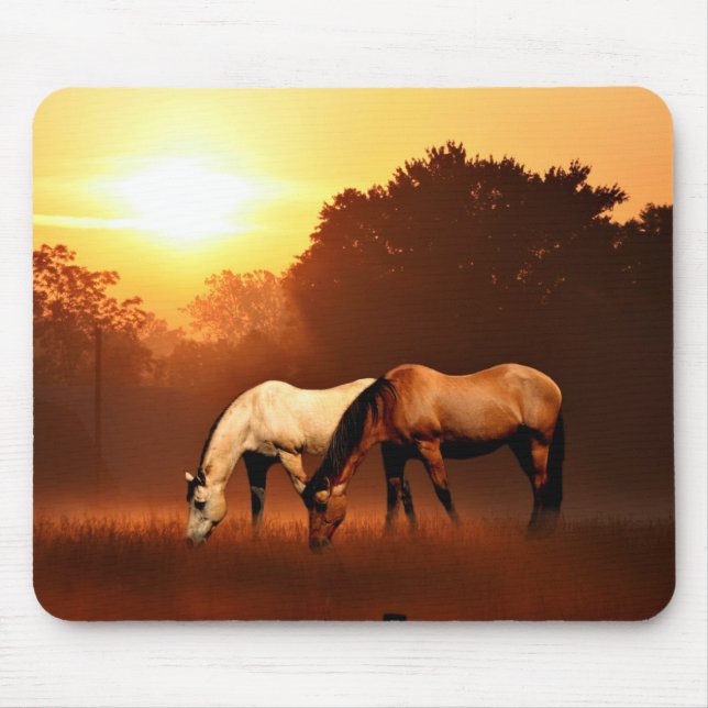 Tapis De Souris Chevaux du lever du soleil (Devant)