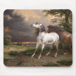 Tapis De Souris Chevaux effrayés par la tempête (par Carle Vernet)
