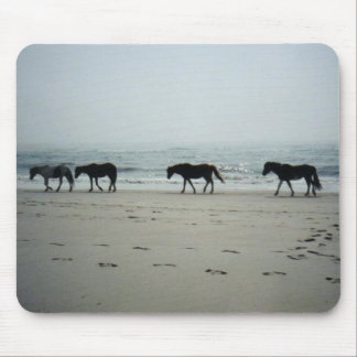 Tapis De Souris Chevaux sauvages sur l'île d'Assitique