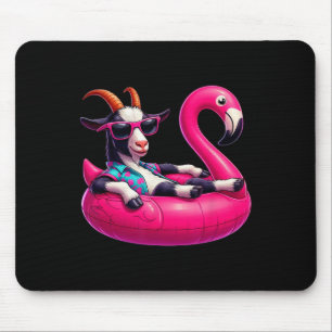 Tapis De Souris Chèvre d'été drôle Rose Piscine Fête Hawaïenne Été