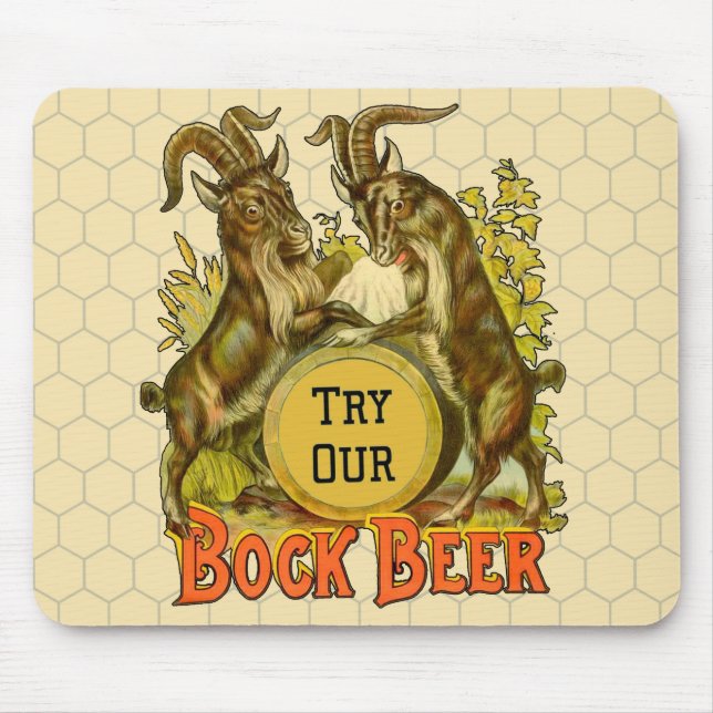 Tapis De Souris Chèvres Bock Bière Publicité (Devant)
