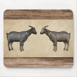 Tapis De Souris Chèvres rustiques et grains de bois