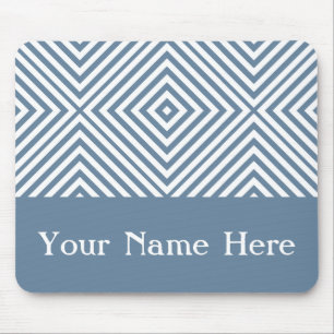 Tapis De Souris Chevron de Diamant Gris Français avec nom personna