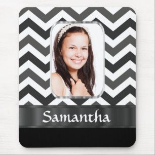 Tapis De Souris chevron noir et blanc