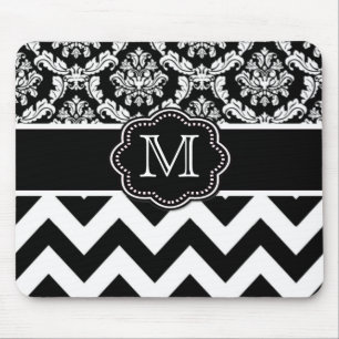 Tapis De Souris Chevron noir Mousepad personnalisé par damassé