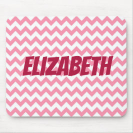 Tapis De Souris Chevron rose et blanc