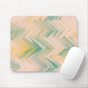 Tapis De Souris chevron vert rose. Ligne géométrique abstraite mod